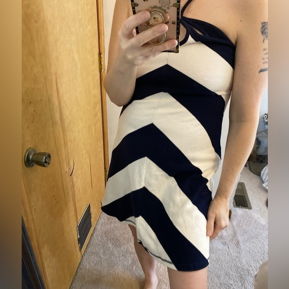Anthropologie Saturday Sunday Chevron Striped Beachy Halter Dress - Picture 7 of 12